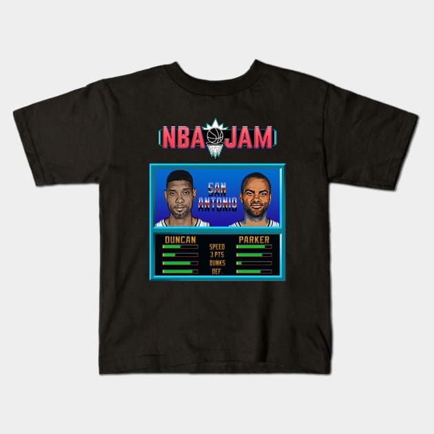 NBA JAM - CLASSIC - THE BEST DUO's EDITION_Timmy&Tony Kids T-Shirt by Buff Geeks Art